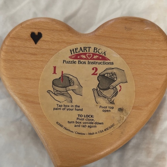 Heart-Shaped Wooden Accent Box - Picture 3 of 5